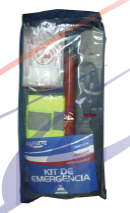 KIT DE EMERGENCIA SEGURIDAD  (MATAFUEGO, BOLSO, BOTIQUIN, BALIZA HOMOLOGADA, CHALECO Y MANTA) (x U.)