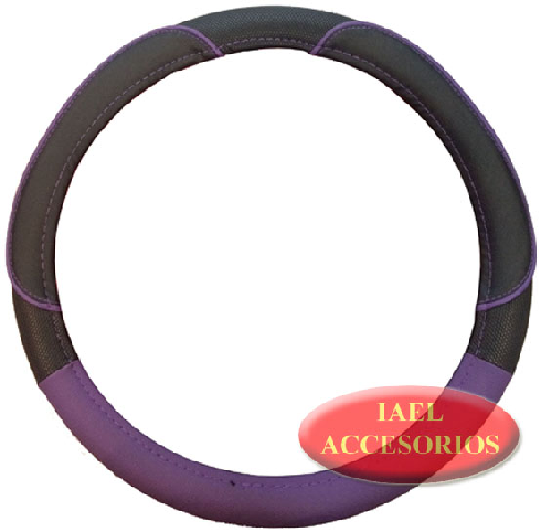 CUBRE VOLANTE MILO 38CM NEGRO C/VIOLETA - ACCESORIOS - IAEL