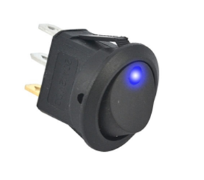 LLAVE TECLA REDONDA 1 PUNTO CON LED AZUL