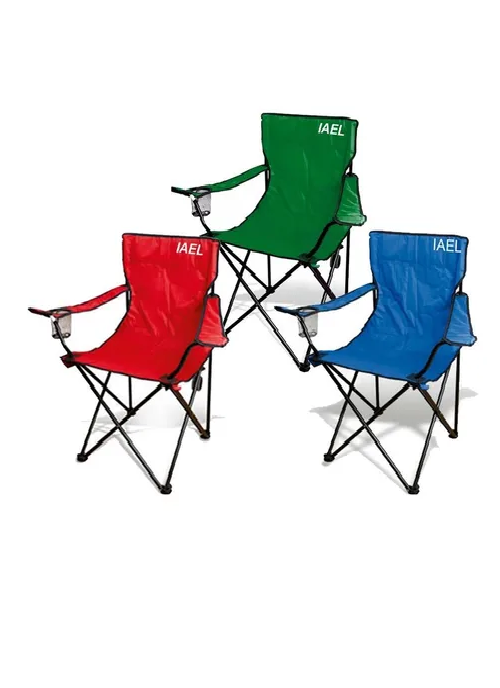 SILLA PLAYERA PLEGABLE, CON POSA VASO Y BOLSO, TIPO DIRECTOR, AZUL - IAEL