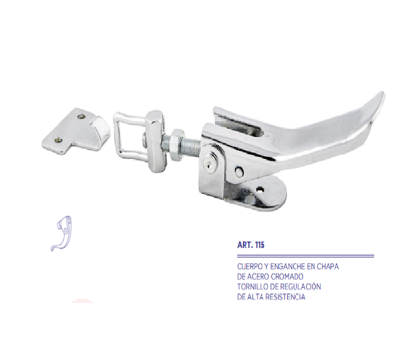 GANCHO DE CAPOT REGULABLE GRANDE CROMADO