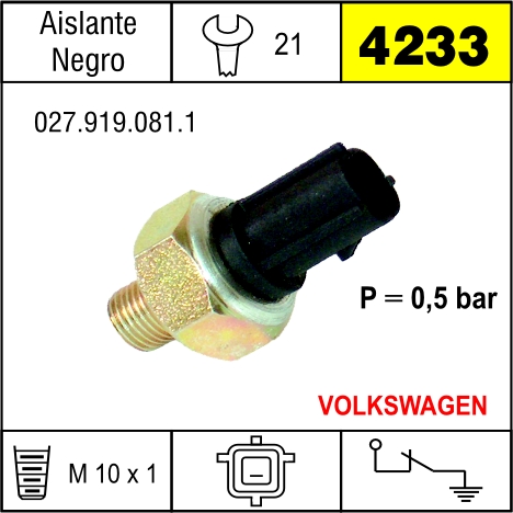 4233 BULBO DE PRESION DE ACEITE VOLKSWAGEN-FORD 1.8 E 2.0