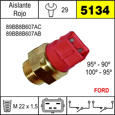 5134 BULBO ELECTRO VENTILADOR FORD ESCORT FIESTA
