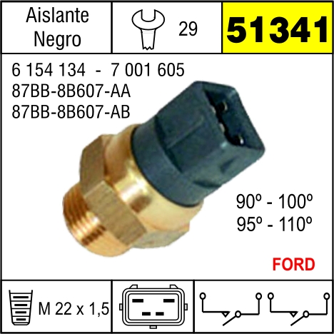 51341 BULBO ELECTRO VENTILADOR FORD ESCORT V,VI 1.4,1.6,1.8,VII