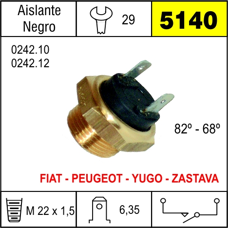 5140 BULBO ELECTRO VENTILADOR PEUGEOT 204,304,404,505