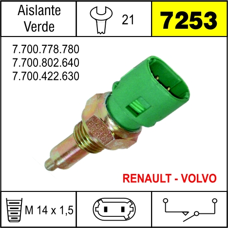 7253 BULBO MARCHA DE MARCHA ATR�S RENAULT 19