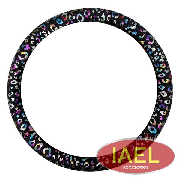 CUBRE VOLANTE, ANIMAL PRINT, NEGRO MULTICOLOR, X 38 CM. - IAEL