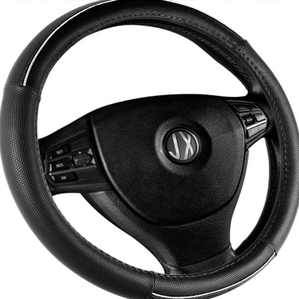 CUBRE VOLANTE, AUTO, WIRE, 37-39, NEGRO / PLATA - QKL