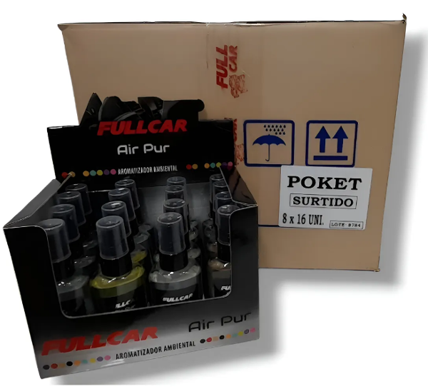AIR PUR POCKET, ATOMIZADOR PARA AUTOS, x 60 cc.,  (FRAGANCIAS IMPORTADAS) x 16 unid. (PRECIO POR UNIDAD) - FULL CAR