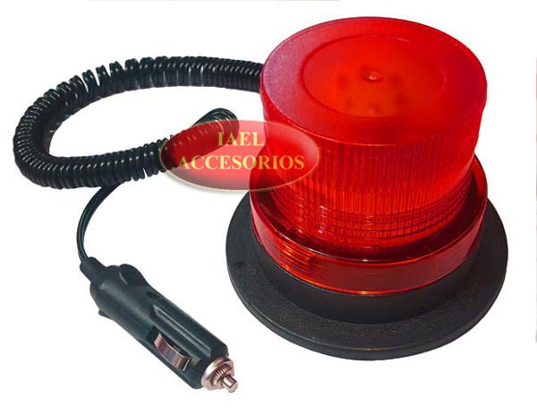 BALIZA LED FLASH, REDONDA, BASE IMANTADA, 12/24 V., ROJA - IAEL