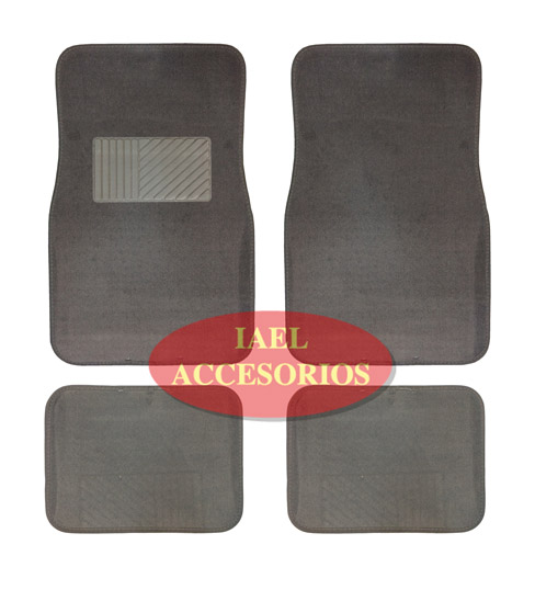 CUBRE ALFOMBRA DE FELPA GRIS 4 PIEZAS