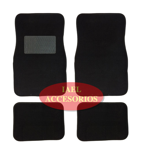 CUBRE ALFOMBRA DE FELPA NEGRO 4 PIEZAS