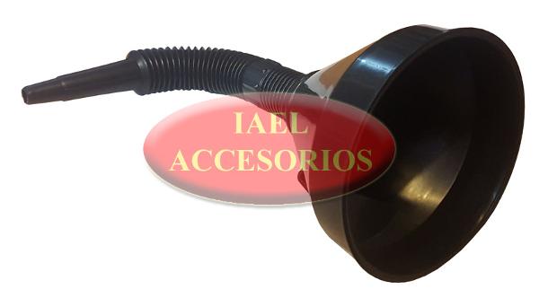 EMBUDO PLASTICO CON ALARGUE FLEXIBLE Y FILTRO - ACCESORIOS - IAEL