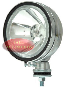 FARO IODO, REDONDO, 6" METALICO, CROMADO, CRISTAL