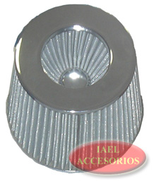 FILTRO DE AIRE DEPORTIVO BICONICO GRIS 76MM. - IAEL