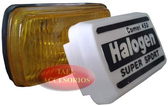 JUEGO FARO DE IODO, RECTANGULAR, 154X72X60MM., CON TAPA, AMBAR