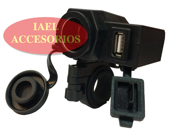 SALIDA PARA ENCENDEDOR, MAS USB, PARA MOTO - IAEL