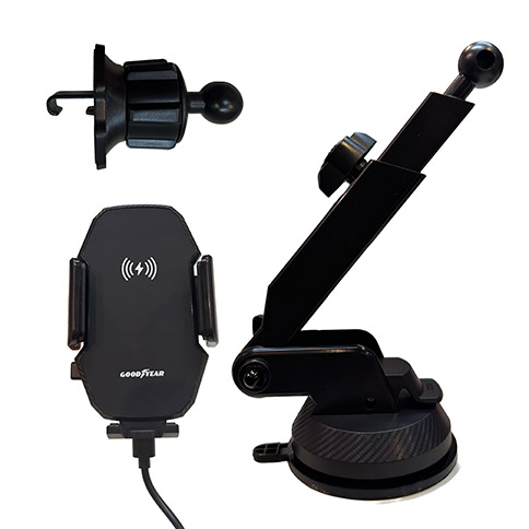 SOPORTE PARA CELULAR-GPS, CARGADOR INALAMBRICO - GOODYEAR