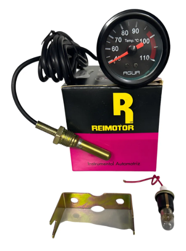 RELOJ DE TEMPERATURA MEC�NICA CON CAPILAR,  1.80 mts. FONDO NEGRO