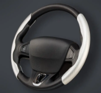 CACHA CUBRE VOLANTE AUTO GRIS CLARO CARBONO QKL