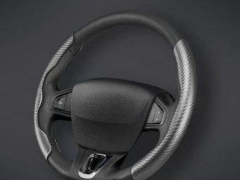 CACHA CUBRE VOLANTE AUTO GRIS OSCURO CARBONO QKL