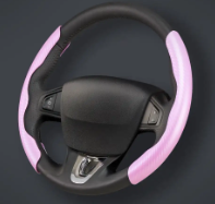 CACHA CUBRE VOLANTE AUTO ROSA CARBONO QKL