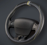 CUBRE VOLANTE AUTO 37-39 NEGRO-BLANCO-AMARILLO QKL