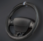 CUBRE VOLANTE AUTO 37-39 NEGRO-BLANCO-AZUL QKL