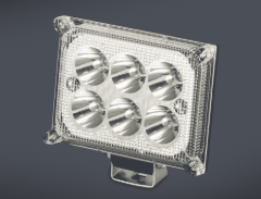 FARO DE LED RECTANGULAR 10x8 CM (USO FUERA DE RUTA) 6 LEDS 18W 10-30 VOLTS