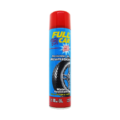 TYRE SHINE REVIVIDOR DE NEUMATICOS W.R. AEROSOL -Revividor de neumticos en Aerosol a base de siliconas. Revive el color negro y otorga brillo duradero. RESISTENTE AL AGUA.