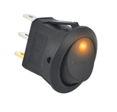 LLAVE TECLA REDONDA 1 PUNTO CON LED AMARILLO