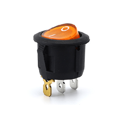 LLAVE TECLA REDONDA 1 PUNTO CON LUZ AMARILLO
