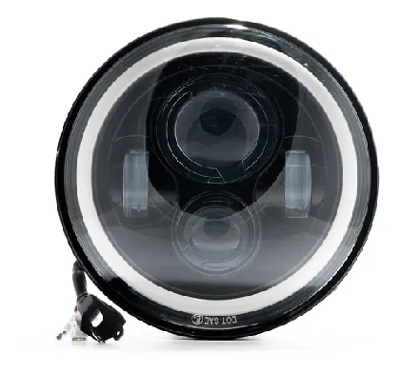 REDONDO 7" USO IDEAL JEEP WRANGLER - RENEGADE / MOTO HARLEY DAVIDSON - ROYAL ENFIELD CON KIT DE INSTALACION INCLUIDO Y FUNCION ALTA Y BAJA - haz de luz spot - - FAROS - OREGON