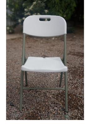 SILLA PLEGABLE DE CAMPING PLASTICA BLANCA de alta resistencia 0.87 m x 0.45 m x 0.49 m