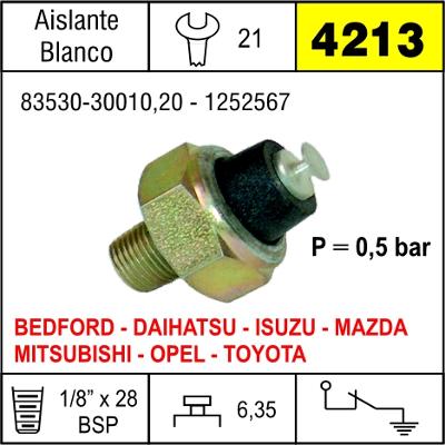 4213 BULBO DE PRESION DE ACEITE MAZDA 626/929,DAIHATSU,TOYOTA