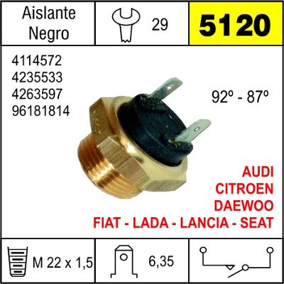 5120 BULBO ELECTRO VENTILADOR FIAT 125,128