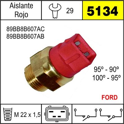 5134 BULBO ELECTRO VENTILADOR FORD ESCORT FIESTA
