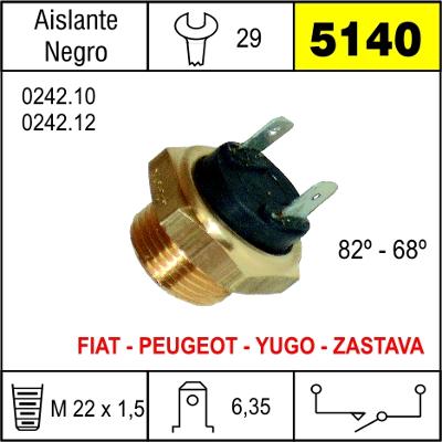 5140 BULBO ELECTRO VENTILADOR PEUGEOT 204,304,404,505