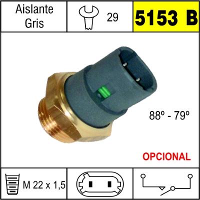 5153B BULBO ELECTRO VENTILADOR RENAULT CLIO,9,11,21 TEMP.BAJA