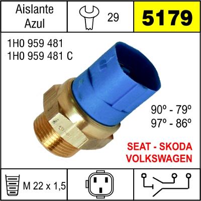 5179 BULBO ELECTRO VENTILADOR VOLKSWAGEN PASSAT C/ AIRE ACONDICIONADO