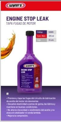 ENGINE STOP LEAK ( TAPA FUGAS DE MOTOR Y MAXIMA COMPRESION ) X 325CC. - WYNNS