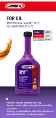 FOR OIL ( ADITIVO PARA ACEITE ANTIFRICCION PARA MOTORES DE KILOMETRAJA ALTO ) X 325ML. - WYNN