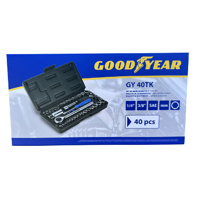 KIT DE HERRAMIENTAS, GOODYEAR, 40 PIEZAS, CON CAJA