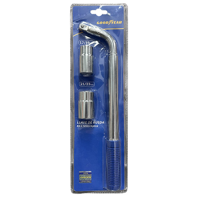 LLAVE DE RUEDA EN "L", BOCAS TUBO INTERCAMBIABLES 17X19MM / 21X23MM - GOODYEAR