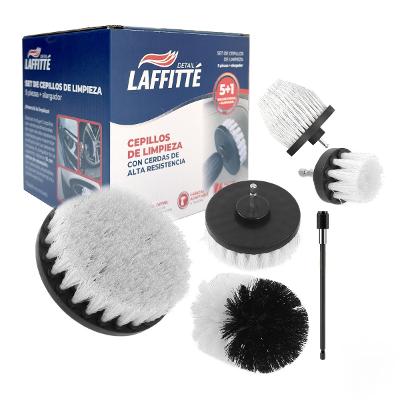 SET DE CEPILLO DE LIMPIEZA PARA TALADRO, CON CERDAS DE ALTA RESISTENCIA, INCLUYE 5 PIEZAS + ALARGADOR - LAFFITTE