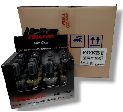 AIR PUR POCKET, ATOMIZADOR PARA AUTOS, x 60 cc.,  (FRAGANCIAS IMPORTADAS) x 16 unid. (PRECIO POR UNIDAD) - FULL CAR