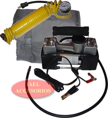 COMPRESOR DOBLE PISTON PARA 4x4, 12v. CON BOLSO IAEL
