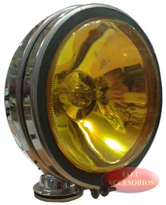 FARO IODO, REDONDO 6", METALICO, CROMADO AMBAR