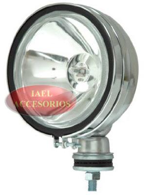 FARO IODO, REDONDO, 6" METALICO, CROMADO, CRISTAL