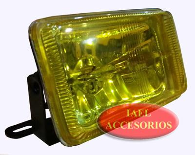 JUEGO DE FAROS RECTANGULARES, PARA EMBUTIR, FECETADO, AMBAR